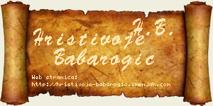 Hristivoje Babarogić vizit kartica